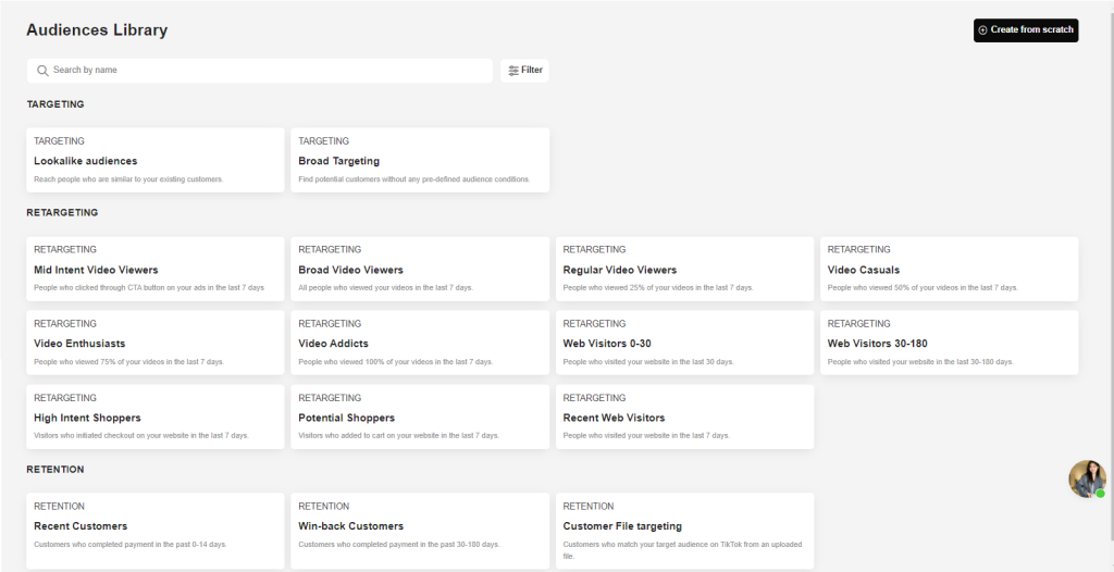 NestAds Audience targeting templates