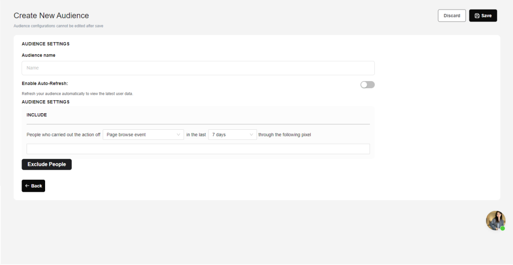 NestAds website custom audience