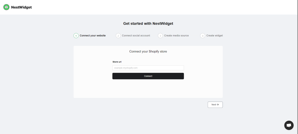 NestWidget onboarding step 1