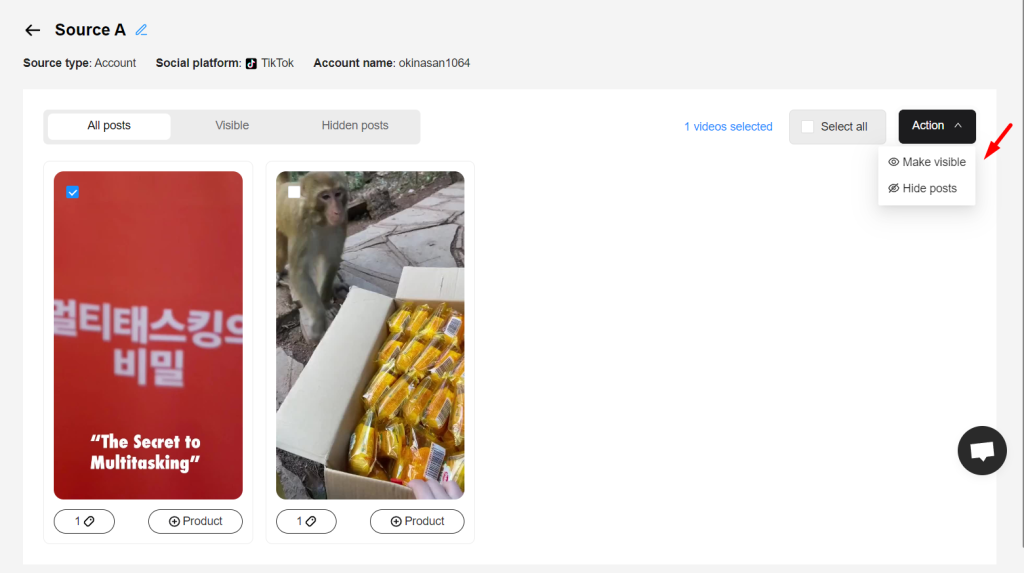 NestWidget Edit media source - show hide posts