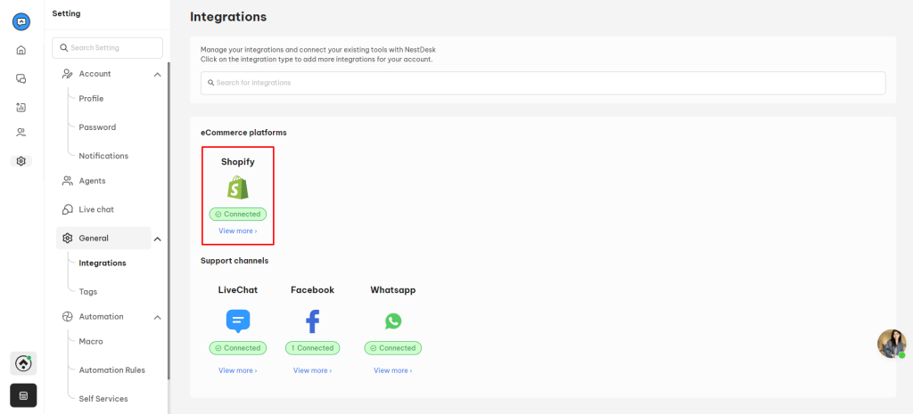 disable data synchronization from Shopify to NestDesk