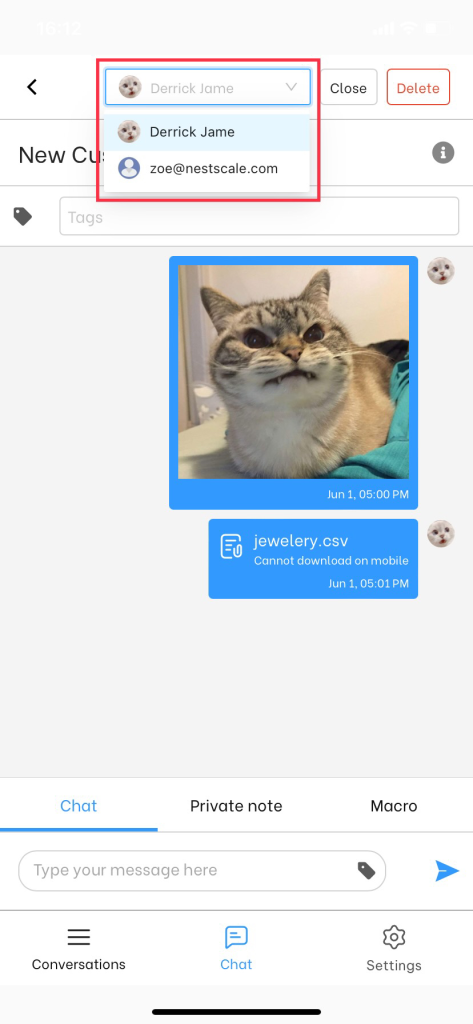 Assign agent mobile 