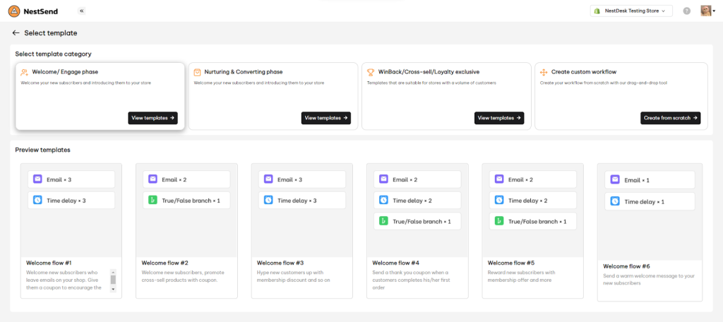 NestSend automation flow templates