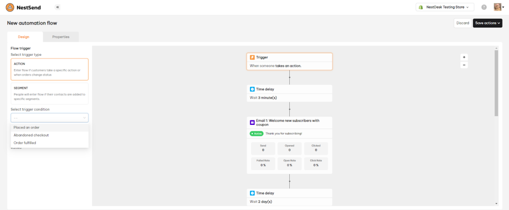 NestSend edit automation flow