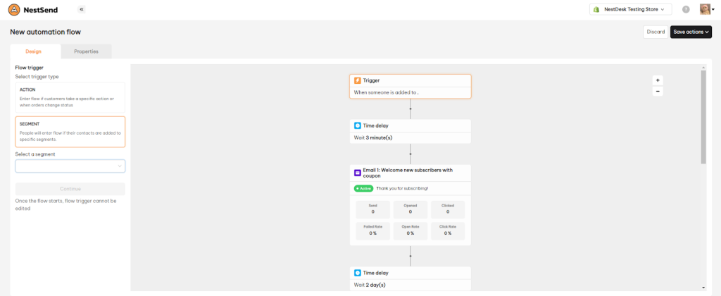 NestSend edit automation flow