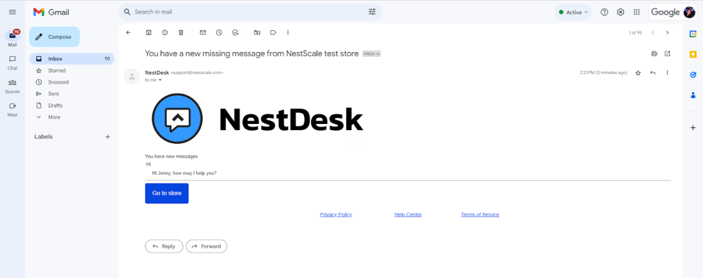NestDesk automation rules - Email notification 