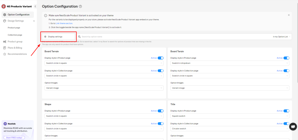 PV_Display Settings