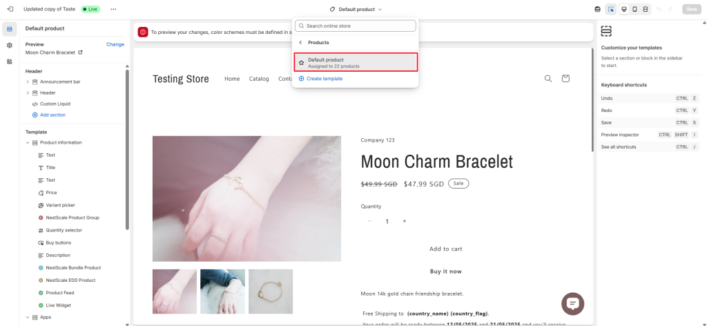 Shopify Product theme