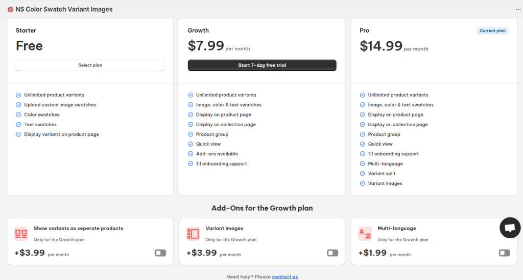 nestscale product variants pricing