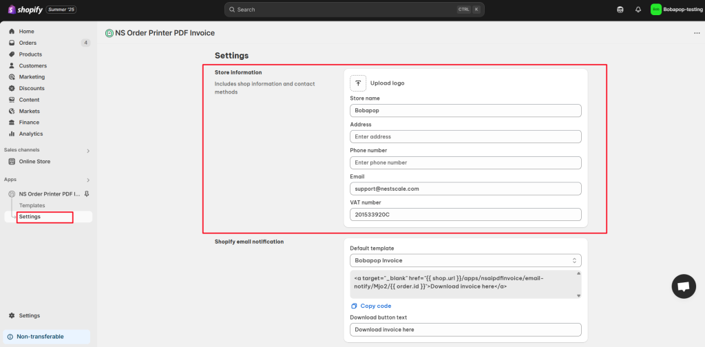 autofill store information
