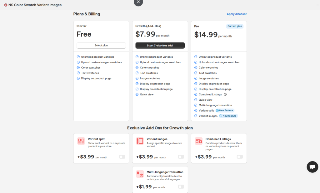 NestScale Product Variants Pricing