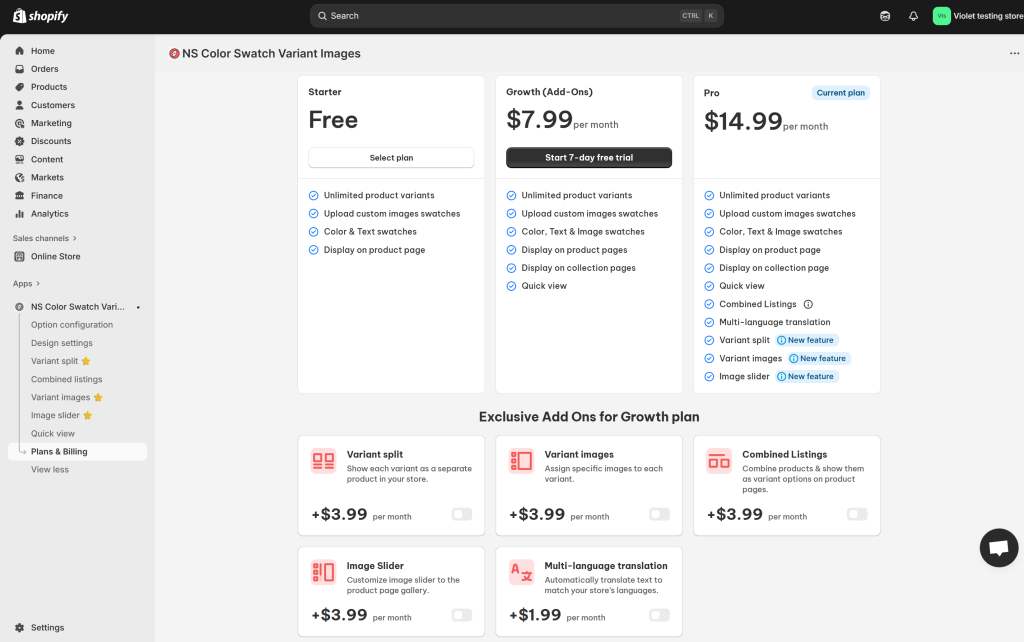 NestScale Product Variants Pricing